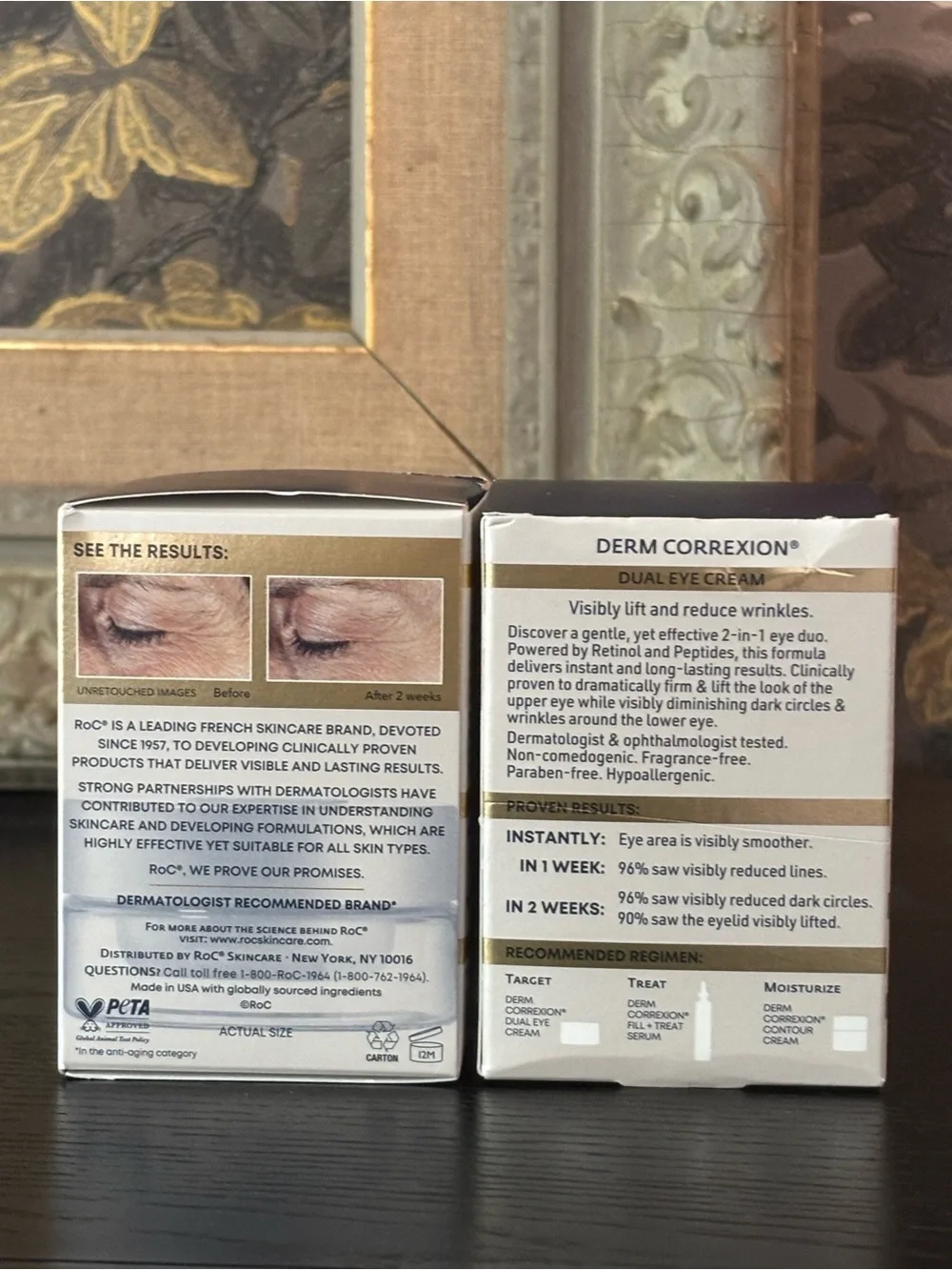 2 New RoC Derm Correxion Dual Eye Cream Advanced Retinol & Peptides